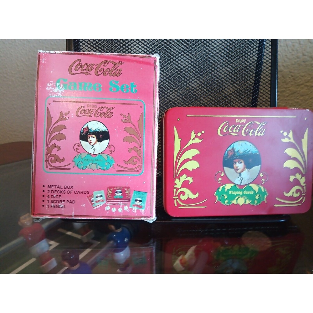 Vintage‎ Coca Cola Game Set Cards Dice Pad and Pencil